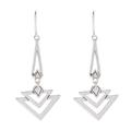 Sterling silver dangle earrings, 'Art Deco'