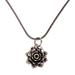 Sacred Green Lotus,'Floral Sterling Silver and Peridot Pendant Necklace'