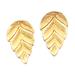 Leaf Power,'Gold-Plated Drop Earrings with Leaf Motif'