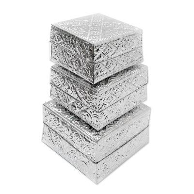 Lempuyang Sunset in Large,'Handcrafted Decorative Aluminum Boxes (Set of 3)'