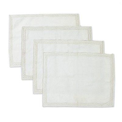 Alabaster Classic,'Alabaster White 100% Handwoven Cotton Placemats (Set of 4)'