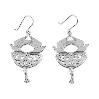Sterling silver dangle earrings, 'Songbirds'