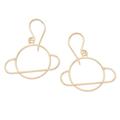 Golden Saturn,'22k Gold-Plated Saturn Dangle Earrings from Bali'