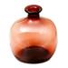 Cinnabar Red Bottle,'Decorative Narrow Necked Translucent Red Blown Glass Vase'