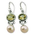 Pearl and citrine earrings, 'Golden Light'