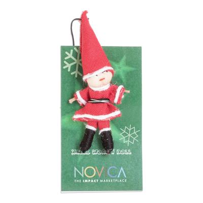 Lucky Santa,'Handcrafted Cotton and Cibaque Santa Claus Worry Doll'