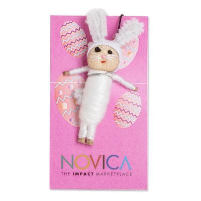 Easter Bunny,'Handmade Cotton and Cibaque Easter Bunny Worry Doll'