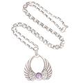 Wings of Eternity,'Amethyst Pendant Necklace with Wing Motif'
