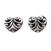 Worthy of Love,'Sterling Silver Heart-Motif Stud Earrings'