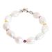 Colors on White,'Cultured Pearl & Crystal Beaded Bracelet with Silver Clasp'