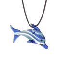 'Hand-Blown Blue Glass Dolphin Necklace From Costa Rica'