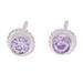 Wise Elements,'Sterling Silver Stud Earrings with Round Amethyst Gems'