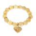 Purest Heart in Yellow,'Gold Accented Quartz Beaded Heart Bracelet in Yellow'