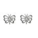 Dotted Butterflies,'Openwork Butterfly Sterling Silver Stud Earrings'
