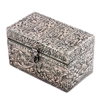 'Fruit of the Vine' - Handcrafted Repousse Brass Jewelry Box