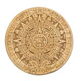 'Small Ochre Aztec Calendar' - Mexico Archaeological Ceramic Placque