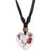 'Heart-Shaped Resin Flower and Butterfly Pendant Necklace'