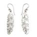 Shining Feather,'Women's Sterling Silver Dangle Earrings from Indonesia'