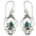 Turquoise Arabesque,'Ornate Natural Turquoise Dangle Earrings from Bali'