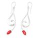 Wave Melody in Red,'Sterling Silver and Red Resin Dangle Earrings'