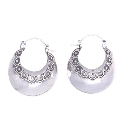 Sterling silver hoop earrings, 'Song of Light'