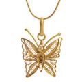 Colonial Butterfly,'Gold Plated Sterling Silver Butterfly Pendant Necklace'