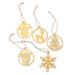 Merry Tradition,'Set of 5 Handmade Holiday Ornaments in a Gold Tone'