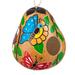 'Hand-painted Butterfly-theme Dried Gourd Birdhouse from Peru'