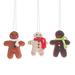 'Set of 3 Christmas-Themed Felt Gingerbread Men Ornaments'