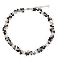 Cultured pearl and garnet beaded choker, 'Luscious Chic'