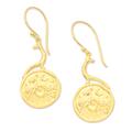 'Handmade 18k Gold-plated Dangle Earrings from Indonesia'