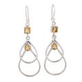 'Gold Ice' - Hand Crafted Citrine and Sterling Silver Dangle Earrings