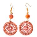 Morgana in Rose,'Gold-Plated Amazonite Crocheted Earrings'