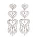 'Heart Shower' - Handcrafted Heart Shaped Fine Silver Filigree Earrings