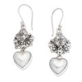 Cultured mabe pearl dangle earrings, 'Pure of Heart'