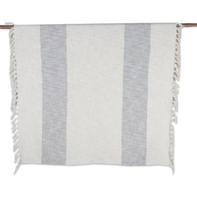 Diamond Elegance in Grey,'Artisan Crafted Cotton Throw Blanket from India'