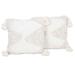 'Pair of Embroidered Alabaster-Toned Cotton Cushion Covers'