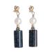 Skyward,'Gold-accented Lapis and Cultured Pearl Earrings'