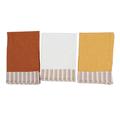 Vivacious Evenings,'Set of 3 Warm Toned Cotton Dish Towels with Striped Details'