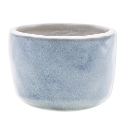 Grey Bud,'Handcrafted Ceramic Flower Pot with Polished Grey Surface'