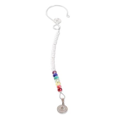 St. Benedict 7 Chakras,'Crystal Beaded Home Accent with St. Benedict Pendant'