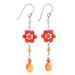 'Sweet Eternal' - Floral Beaded Carnelian Earrings