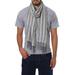 Manly Stripes,'Men's Handwoven Alpaca Blend Wrap Scarf in Grey from Peru'