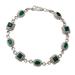 Captivating Green,'Link Bracelet in Sterling Silver with Enhanced Green Onyx'