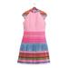'Hmong Hill Tribe-Inspired Blush Cotton Blend A-Line Dress'