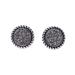 Round Grey,'Sterling Silver and Grey Drusy Round Stud Earrings'