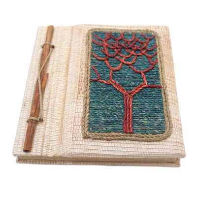 'Hand-Crafted Eco-Friendly Natural Fiber Tree-Themed Journal'
