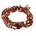 Passionate Party,'Calcite and Glass Beaded Wrap Bracelet in Red from Thailand'