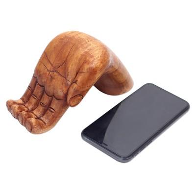 Take My Hand,'Hand Carved Jempinis Wood Phone Stand'