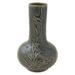 Serenity,'Handmade Green Ceramic Vase with Bird and Floral Motif'